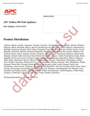 NBWL0500N datasheet  